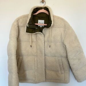 Madewell Size M Sherpa Jacket with Olive Interior